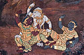 Detail from a mural painting with a 'Ramakien' motif - Thai version of the Indian Ramayana - from the temple complex of the Emerald Buddha, Bangkok (late 18th century) 